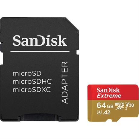 Sandisk 64GB Extreme Micro SDXC 160MB/s UHS-3 Class 10 ...