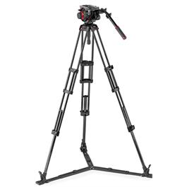 Manfrotto 504 Fluid Head with Carbon Fibre Twin Leg Ground Spreader Tripod thumbnail