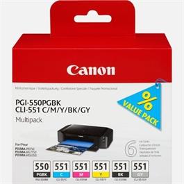 Canon PGI-550/CLI-551 PGBK/C/M/Y/BK/GY 6 thumbnail