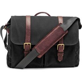ONA Brixton Black Waxed Canvas Messenger Bag thumbnail