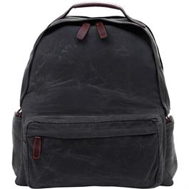 ONA Bolton Street Black Waxed Canvas Backpack thumbnail