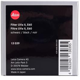 Leica Filter UVa II E60 Black 13039 thumbnail