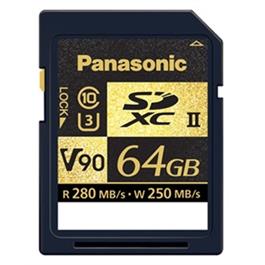 Panasonic 64GB 280Mb/s V90 SDXC U3 C10 memory card thumbnail