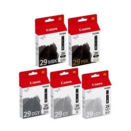 Canon PGI-29 MBK/PBK/DGY/GY/LGY Monochrom Pack for Pro-1 thumbnail