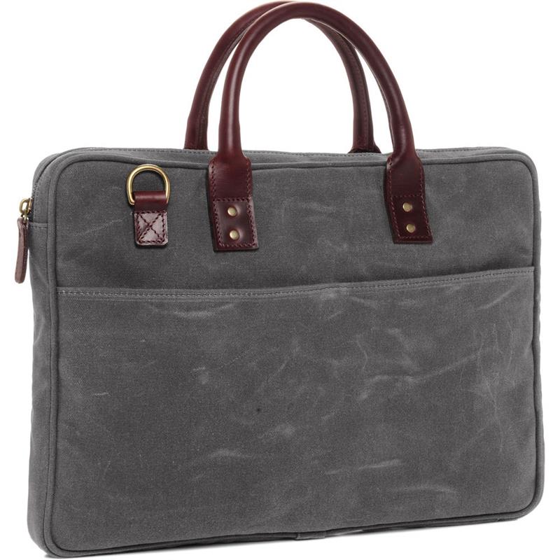 ONA Kingston Smoke Waxed Canvas Briefcase Park Cameras