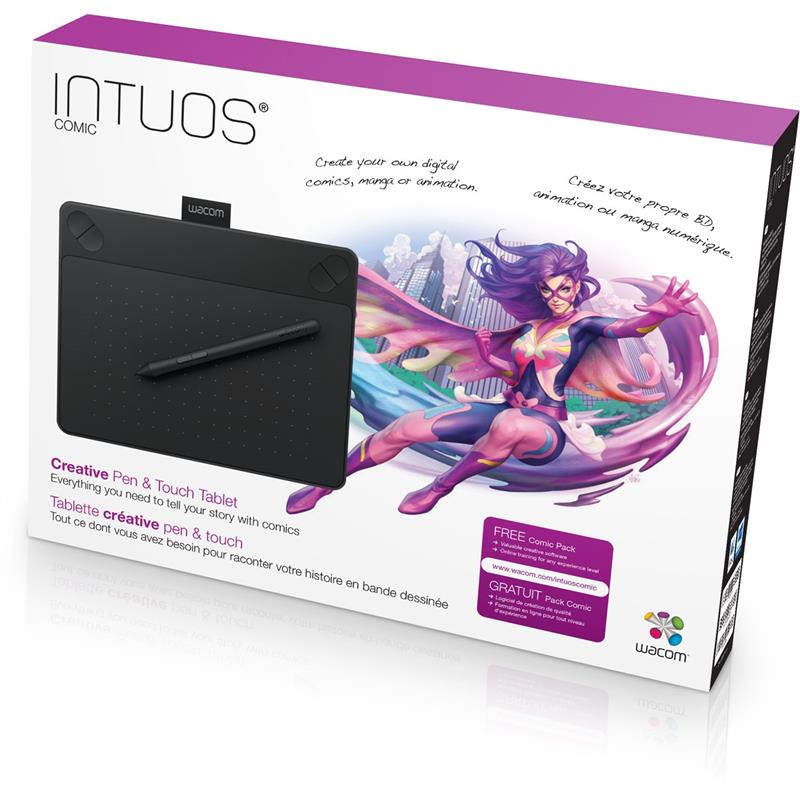 Wacom Intuos Comic Pen & Touch Medium Black Graphics Tablet